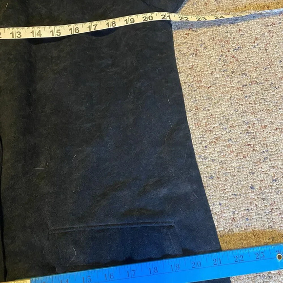 VTG Back At The Ranch Western Black Sued Suit Jacked Blazer Women Sz L 2 Button - Picture 2 of 12